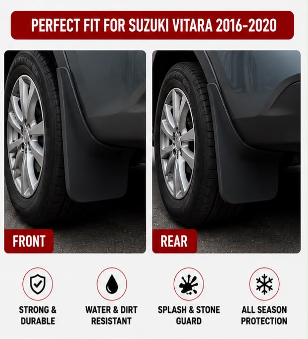 Suzuki Vitara Mud Flaps Set 2016 2017 2018 2019 2020 | Front & Rear Splash Guards