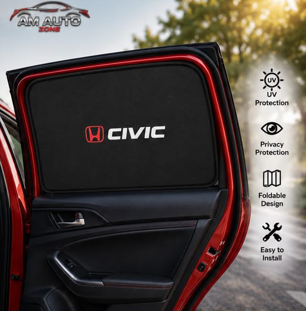 Honda Civic Side Sun Shades 2022 2023 2024 2025 2026 | Foldable Window Sunshade (4 PCS)