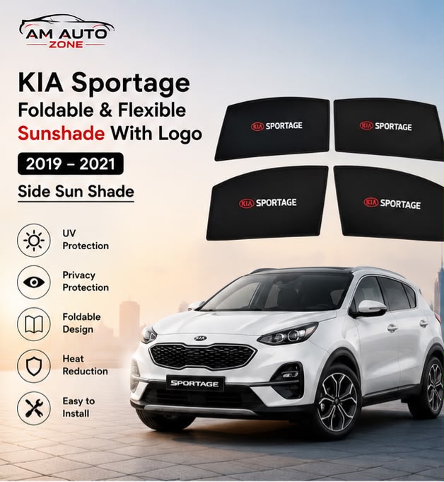 KIA Sportage Foldable & Flexible Side Sun Shade with Logo | 2019, 2020, 2021