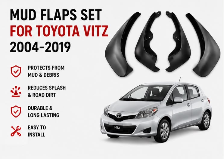 Toyota Vitz Mud Flaps 2004 2005 2006 2007 2008 2009 2010 2011 2012 2013 2014 2015 2016 2017 2018 2019 | Splash Guards