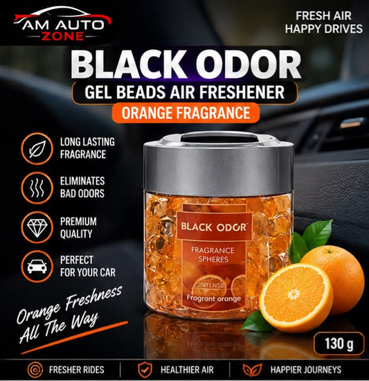 Black Odor Gel Beads Car Air Freshener – Orange Fragrance 130g