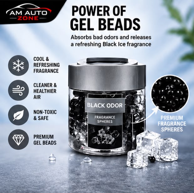 Black Odor Gel Beads Air Freshener – Black Ice 130g