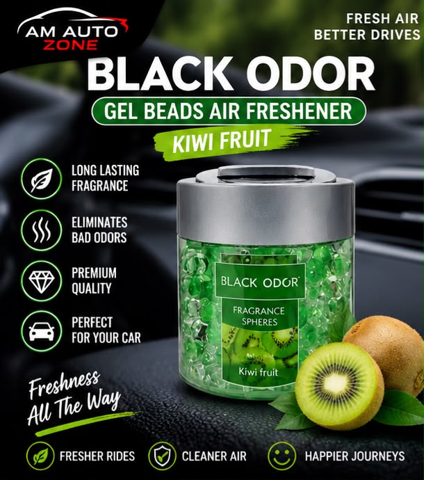 Black Odor Gel Beads Air Freshener – Kiwi Fruit Fragrance