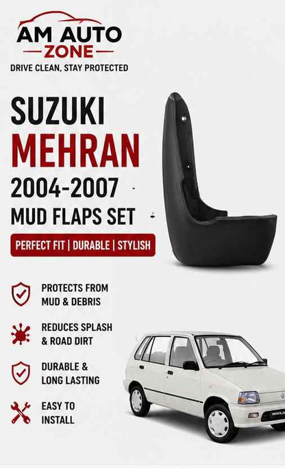 Suzuki Mehran Mud Flaps Set 2004 2005 2006 2007 | Front & Rear Splash Guards
