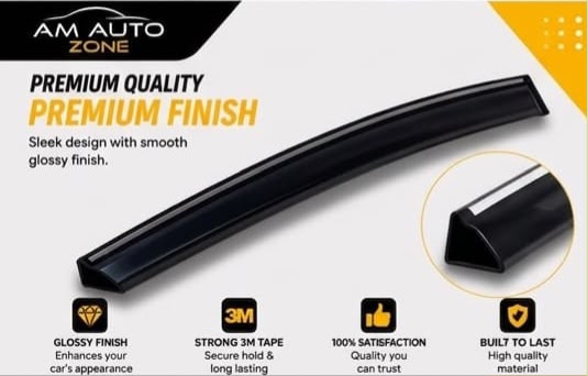 Honda City Maximus TXR NB 2009, 2010, 2011, 2012, 2013, 2014, 2015, 2016, 2017, 2018, 2019, 2020, 2021 Air Press Sun Visor | Without Chrome | 4 PCS | Rain & Wind Deflectort