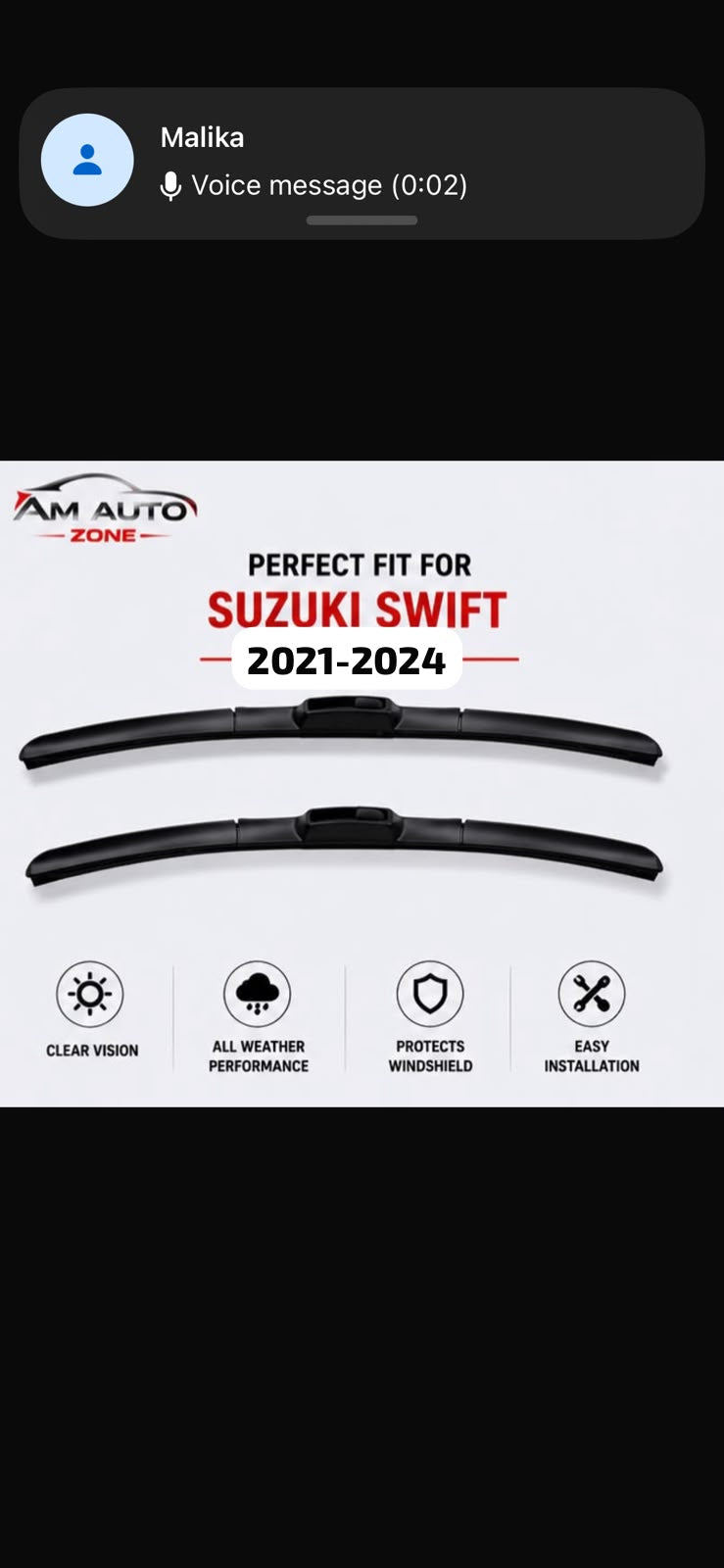 Suzuki Swift Wiper Blades 2021 2022 2023 2024