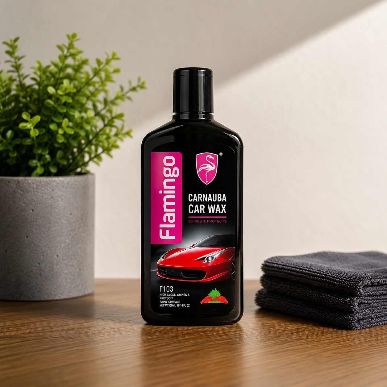 Flamingo Carnauba Car Wax 300ml – Premium High Gloss Car Polish & Paint Protection