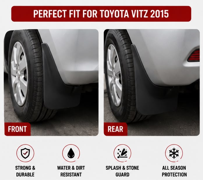 Toyota Vitz Mud Flaps Set 2015 | Front & Rear Splash Guards