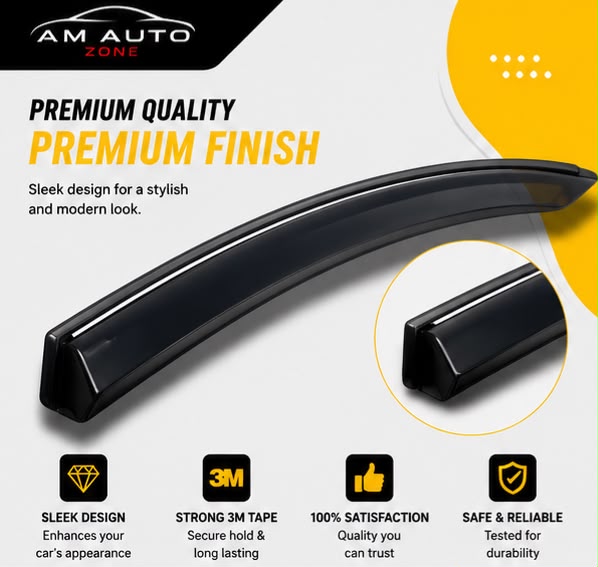 MG HS Maximus TXR Air Press Sun Visor Without Chrome 6PCS | Window Wind Deflectors | AM Auto Zone