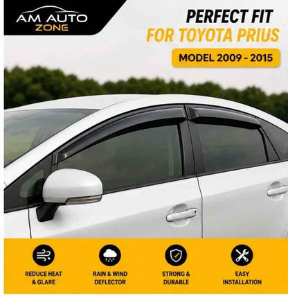Air Press Sun Visor Without Chrome for Toyota Prius Maximus NB 2009 2010 2011 2012 2013 2014 2015 | 4 PCS Rain Guard Window Deflector