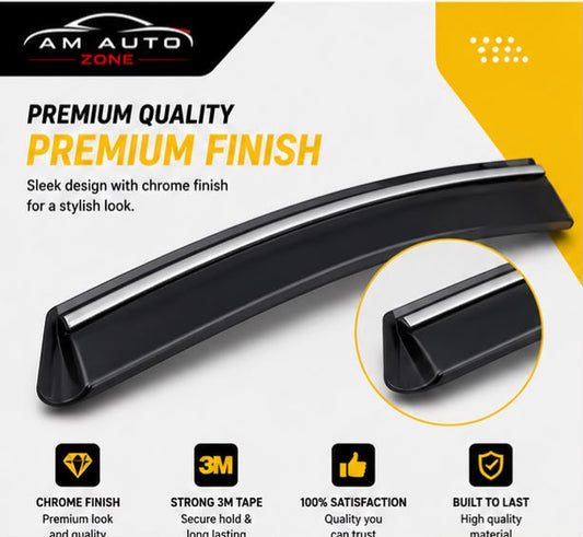Honda Civic Maximus TXR Air Press Sun Visor with Chrome 4PCS | Window Wind Deflectors | AM Auto Zone