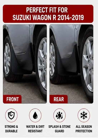 Suzuki Wagon R Mud Flaps Set 2014 2015 2016 2017 2018 2019 | Front & Rear Splash Guards