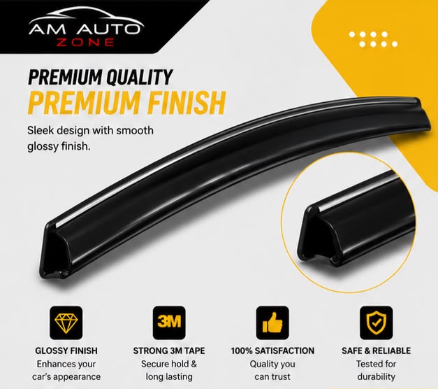 Toyota Prius TXR Air Press Sun Visor with Chrome 4PCS | Window Wind Deflectors | AM Auto Zone