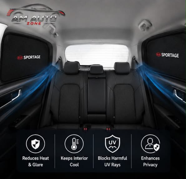 Kia Sportage Side Sun Shades 2025 2026 | Premium Foldable & Flexible | Set of 4