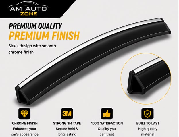Premium Air Press Sun Visor with Chrome 6PCS for Hyundai Tucson 2020 2021 2022 2023 2024 2025 | Smoke Window Rain Wind Deflectors