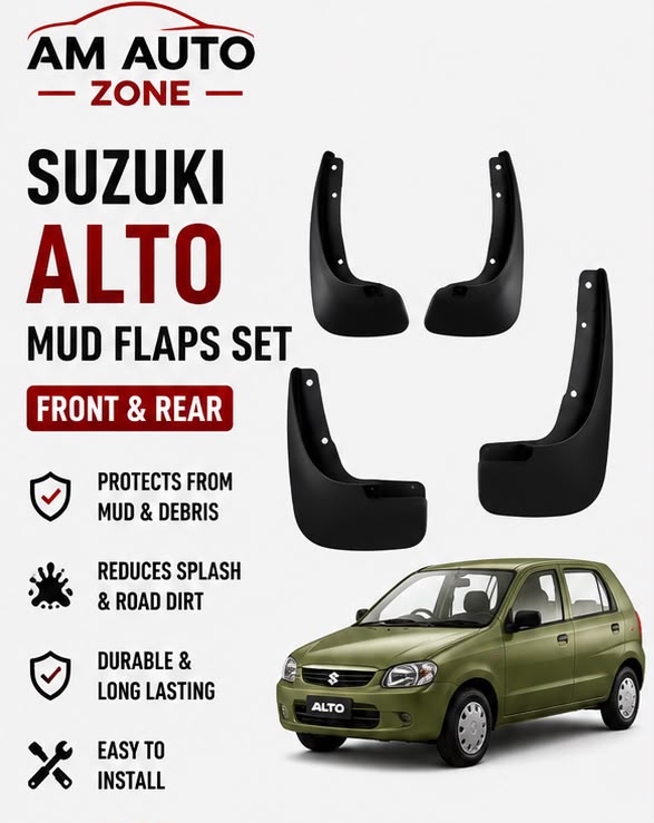 Suzuki old Alto Mud Flaps Set | Front & Rear Splash Guards