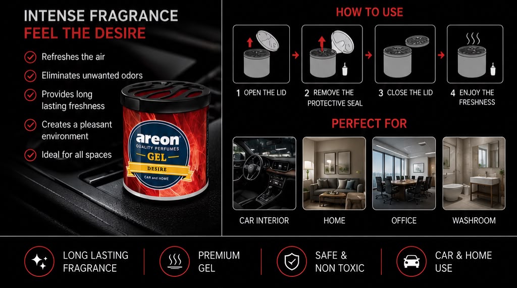 Areon Gel Desire Air Freshener – Premium Long Lasting Car & Home Fragrance Gel