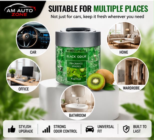 Black Odor Gel Beads Air Freshener – Kiwi Fruit Fragrance