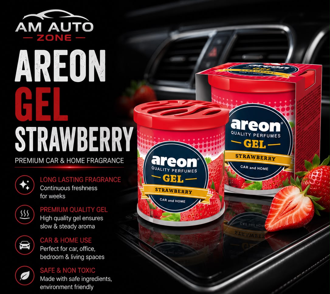 Areon Gel Strawberry Car & Home Air Freshener | Long Lasting Premium Gel Fragrance