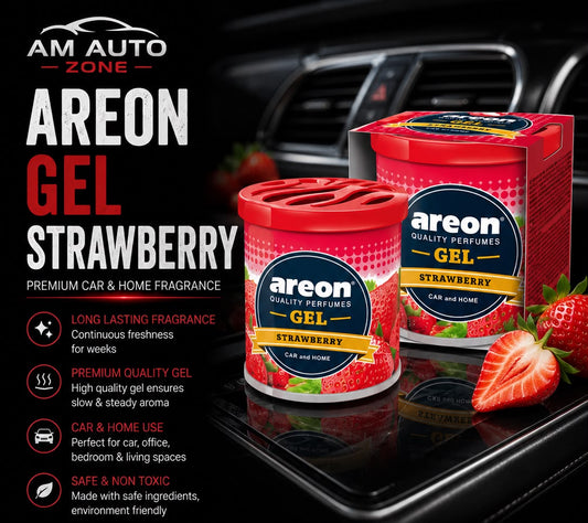 Areon Gel Strawberry Car & Home Air Freshener | Long Lasting Premium Gel Fragrance