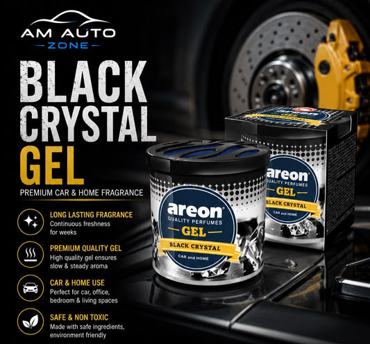 Areon Gel Black Crystal Car & Home Air Freshener | Long Lasting Gel Fragrance (80g)