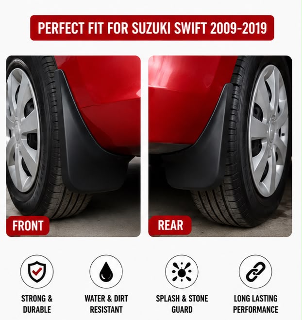 Suzuki Swift Mud Flaps Set 2009 2010 2011 2012 2013 2014 2015 2016 2017 2018 2019 | Front & Rear Splash Guards