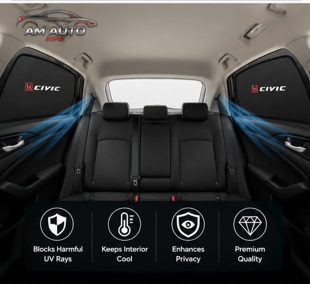 Honda Civic Side Sun Shades 2017 2018 2019 2020 2021 | Set of 4