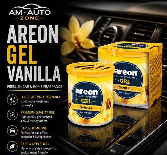 Areon Gel Vanilla Car & Home Air Freshener | Long Lasting Premium Gel Fragrance