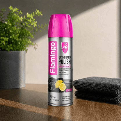 Flamingo Dashboard Polish Spray 450ml – Multi-Fragrance Interior Shine & Protection