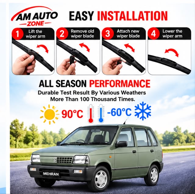 Suzuki Mehran Wiper Blades 1984 1985 1986 1987 1988 1989 1990 1991 1992 1993 1994 1995 1996 1997 1998 1999 2000 2001 2002 2003 2004 2005 2006 2007 2008 2009 2010 2011 2012 2013 2014