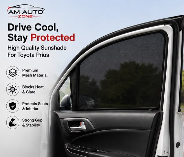 Toyota Prius Magnetic Side Sun Shades with Toyota Logo 2006 2007 2008 2009 2010 2011 2012 2013 2014 2015 2016 2017 2018 2019 2020 2021 2022 | Set of 4