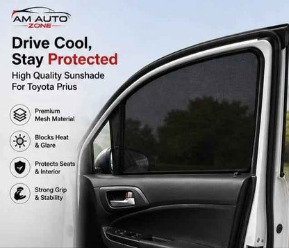 Toyota Prius Magnetic Side Sun Shades with Toyota Logo 2006 2007 2008 2009 2010 2011 2012 2013 2014 2015 2016 2017 2018 2019 2020 2021 2022 | Set of 4