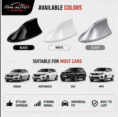 Car Shark Fin Antenna | Universal ABS Roof Antenna – Black