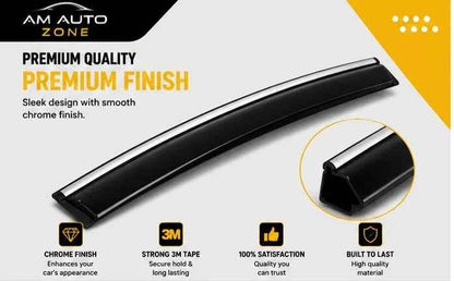 Air Press Sun Visor with Chrome for Honda City Maximus TXR 2021 2022 2023 2024 2025 2026 | 4 PCS Rain Guard Window Deflector