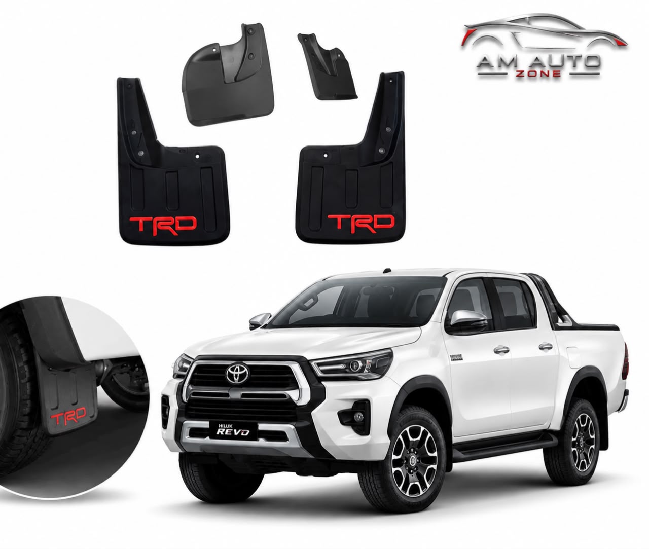 Toyota Hilux Revo Mud Flaps2016 2017 2018 2019 2020 2021 2022 2023 | Front & Rear Splash Guards
