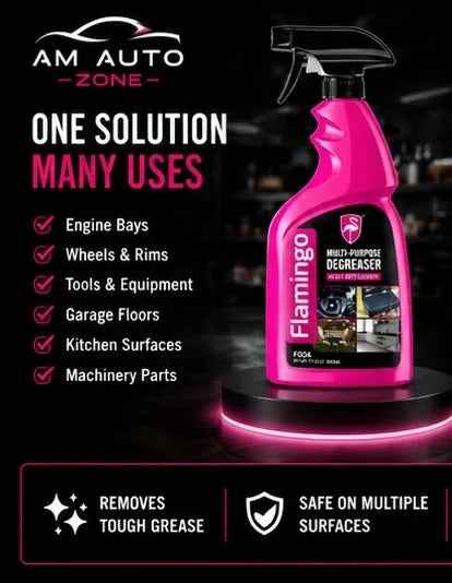 Flamingo Multi-Purpose Degreaser Spray 500ml | Heavy Duty Grease & Oil Remover for Cars, Bikes & Home
