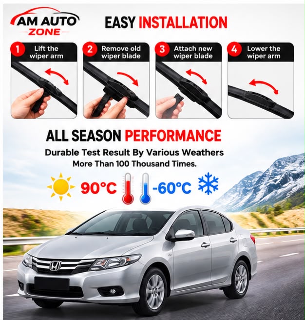 Honda City Wiper Blades 2009 2010 2011 2012 2013 2014 2015 2016 2017 2018 2019 2020