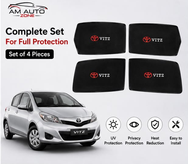 Toyota Vitz Side Sun Shades 2010 2011 2012 2013 2014 | Set of 4