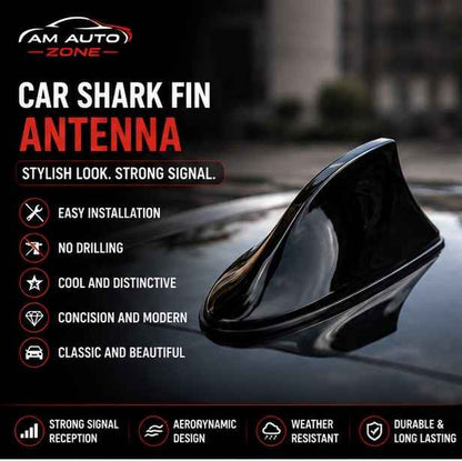 Car Shark Fin Antenna | Universal ABS Roof Antenna – Black