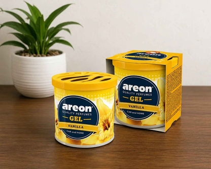 Areon Gel Vanilla Car & Home Air Freshener | Long Lasting Premium Gel Fragrance