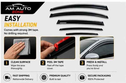 Honda Vezel TXR Air Press Sun Visor with Chrome 4PCS | Rain Guard Window Deflector