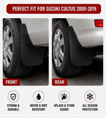 Suzuki Cultus Mud Flaps Set 2000 2001 2002 2003 2004 2005 2006 2007 2008 2009 2010 2011 2012 2013 2014 2015 2016 2017 2018 2019 | Front & Rear Splash Guards
