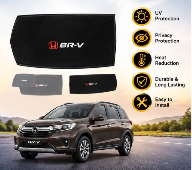 Honda BR-V Side Sun Shades 2017 2018 2019 2020 2021 2022 2023 2024 2025 | Foldable Window Sunshade (4 PCS)