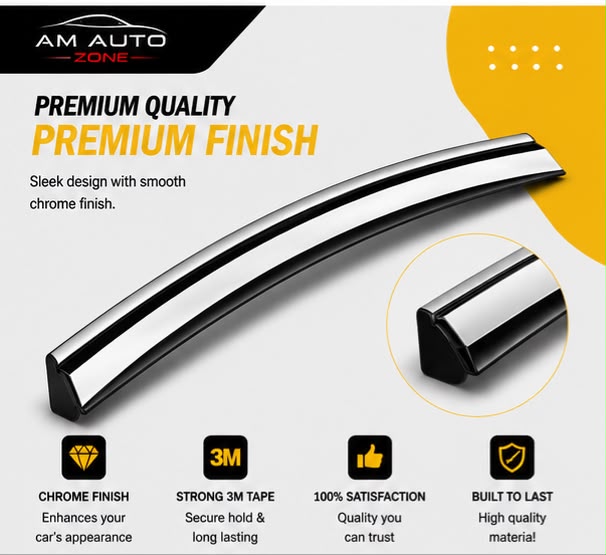 Air Press Sun Visor with Chrome for Chery Tiggo 8 Pro Maximus TXR 6 PCS | Rain Guard Window Deflector | Wind Deflector | AM Auto Zone