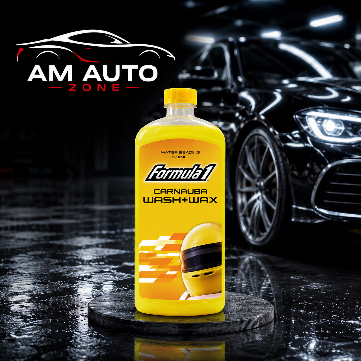 Formula 1 Carnauba Wash & Wax Shampoo – Premium Car Wash Soap with Brilliant Shine & Wax Protection (473ml)