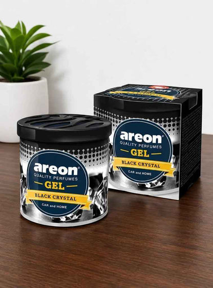 Areon Gel Black Crystal Car & Home Air Freshener | Long Lasting Gel Fragrance (80g)
