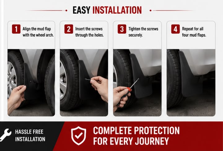 Toyota Vitz Mud Flaps Set 2015 | Front & Rear Splash Guards