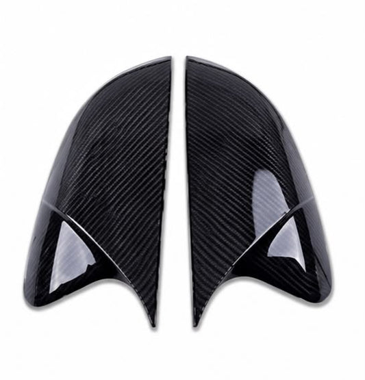 Batman Style Carbon Fiber Side Mirror Covers for Honda Civic 2016, 2017, 2018, 2019, 2020, 2021 & 2022 | Premium ABS Mirror Caps | AM Auto Zone