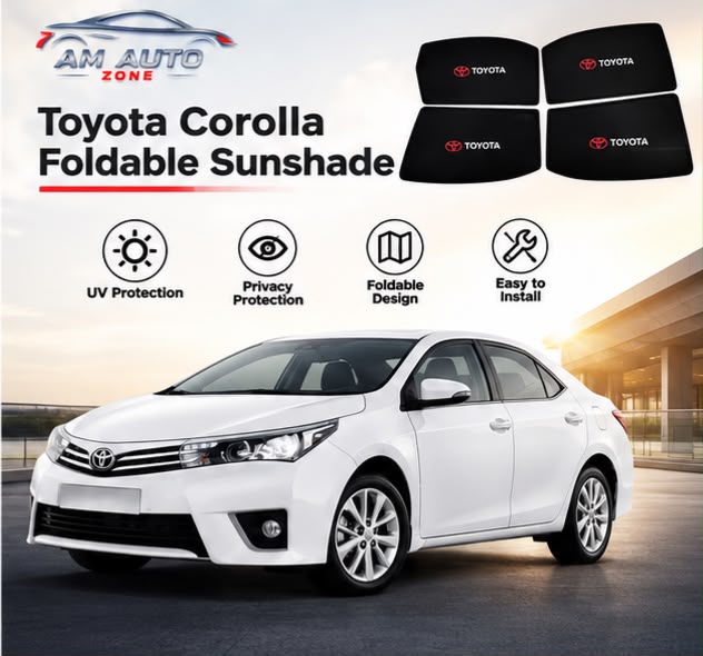 Toyota Corolla Side Sunshade With Logo 2014 2015 2016 2017 2018 2019 2020 2021