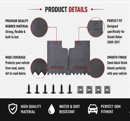 Suzuki Bolan Mud Flaps Set 2000 2001 2002 2003 2004 2005 2006 2007 2008 2009 2010 2011 2012 2013 2014 2015 2016 2017 | Front & Rear Splash Guardsmen